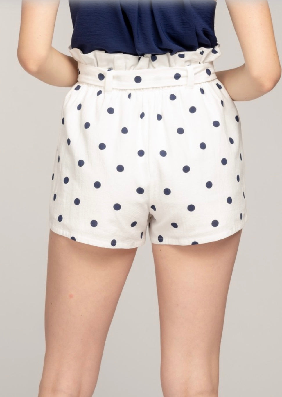 White polka dot shorts sales