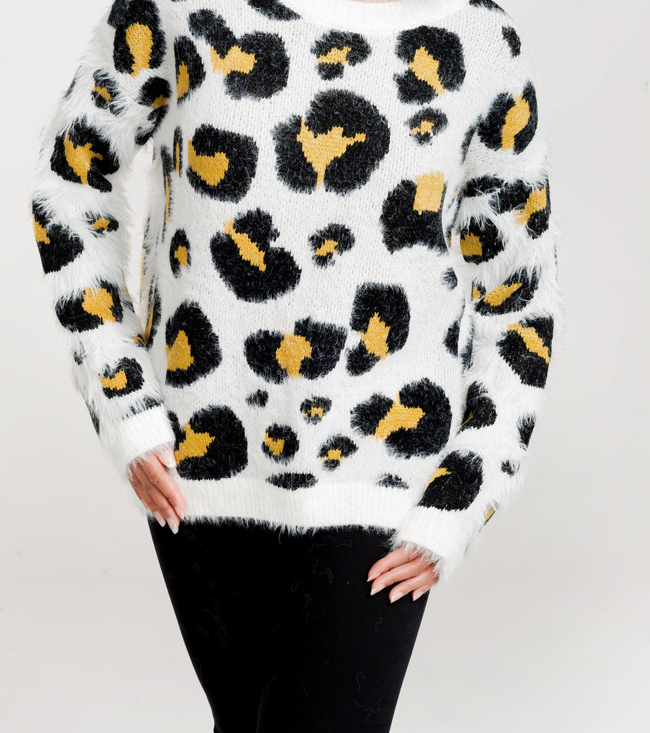 Long Sleeve Leopard Sweater