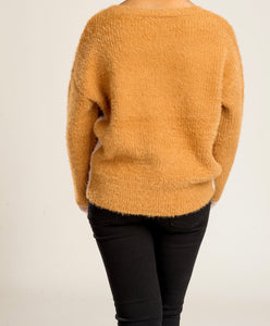 Colorblock Fuzzy Sweater