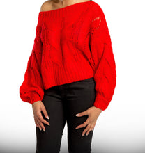 Load image into Gallery viewer, Red Knit Crop Sweater