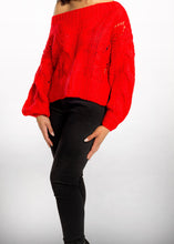 Load image into Gallery viewer, Red Knit Crop Sweater
