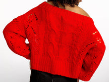 Load image into Gallery viewer, Red Knit Crop Sweater
